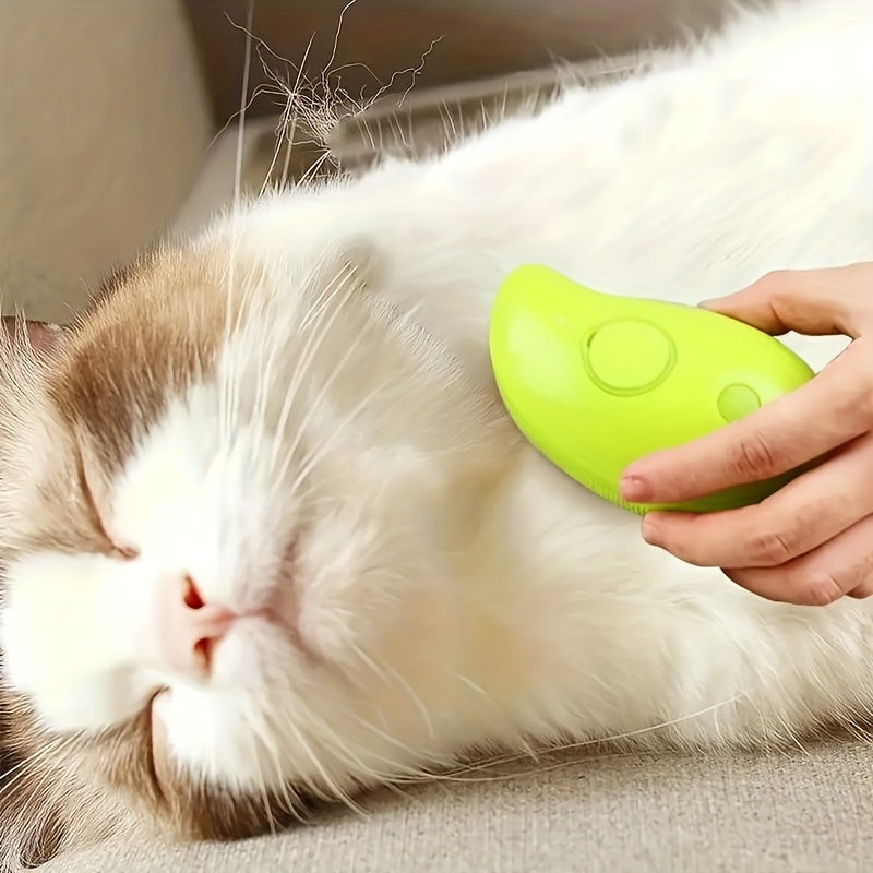 3-in-1 Rechargeable Cat Grooming Brush with Static Protection Technology - USB-Powered Pet Hair Remover, Massager & Cleaner, Ergonomic Design for Effective Fur Removal & Cat Care, Cat Brush for Shedding And Grooming, Handheld