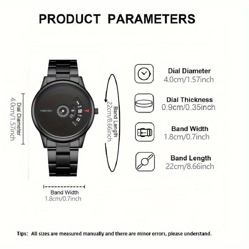 Men's Black Fashion Students Cool Watch