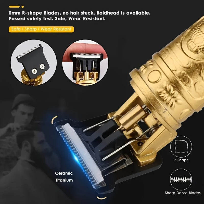USB Rechargeable Hair Clipper, Professional Barber Electric Razor, T-Style Trimmer, Gapless Trimmer, Beard Shaver, Men's Hair Clipper. Valentine's Day, Spring Festival, Lunar New Year