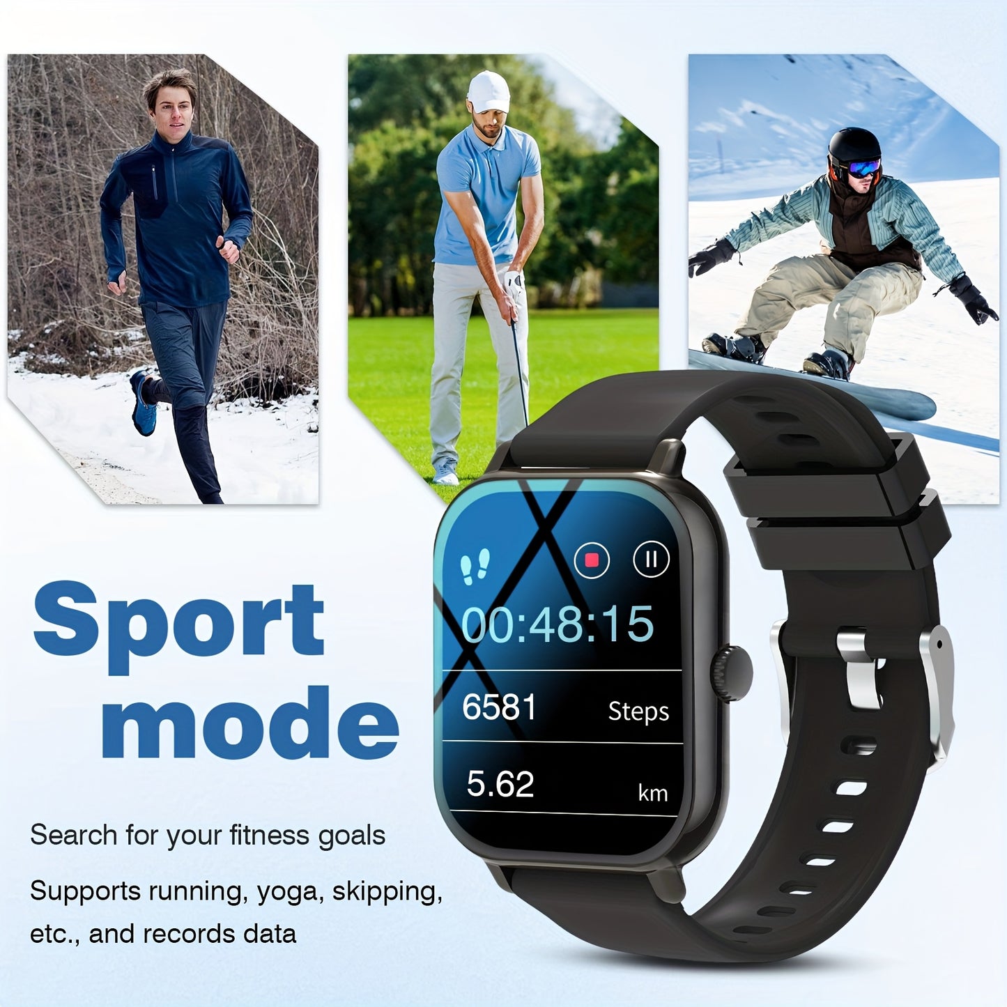 2025 Latest Smart Watch, Unisex Wireless Calling/Receiving, Multiple Sports Modes, Fitness Tracking, Camera Control, Message Notifications, Suitable for iPhone and Android, Great Gift for Family and Friends, Birthday Holiday