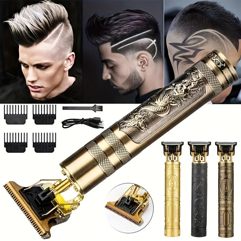 USB Rechargeable Hair Clipper, Professional Barber Electric Razor, T-Style Trimmer, Gapless Trimmer, Beard Shaver, Men's Hair Clipper. Valentine's Day, Spring Festival, Lunar New Year