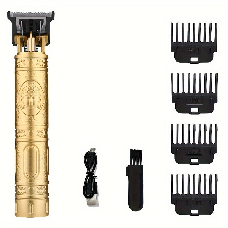 USB Rechargeable Hair Clipper, Professional Barber Electric Razor, T-Style Trimmer, Gapless Trimmer, Beard Shaver, Men's Hair Clipper. Valentine's Day, Spring Festival, Lunar New Year