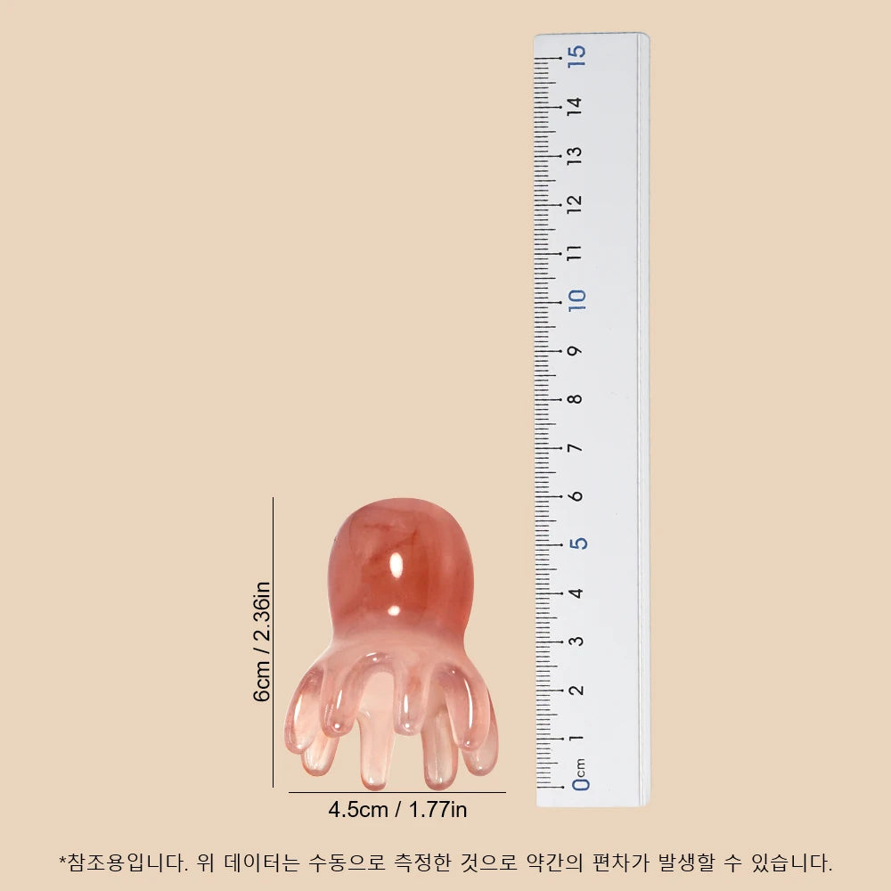 Cute Octopus Scalp Massage Comb (Resin)|Korean Hair Care, Stress Relief, Anti-Hair Loss, Portable Head Massager for Home & Trave