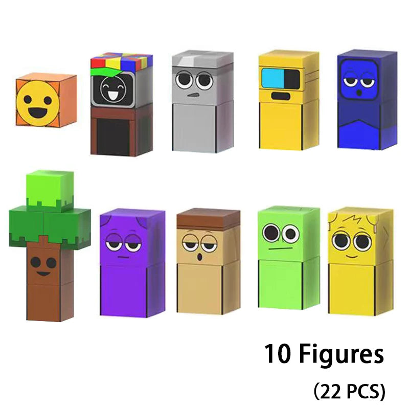 Magnetic Building Block Sprunki Magnet Cube Mine World Set for Boy Girl Kid Age 3+ DIY Model Children STEM Sensory MusicToy Gift