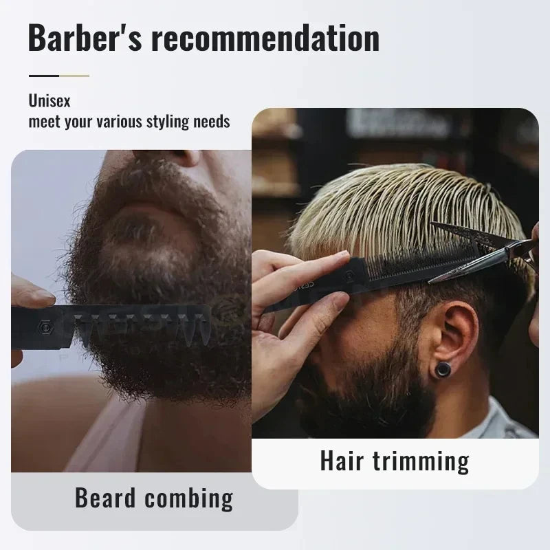 New 2 in 1 Pocket Folding Combs Plastic Wide Tooth Oil Head Comb Beard Combing Barber Hair Clipper Comb Salon Hair Styling Tools