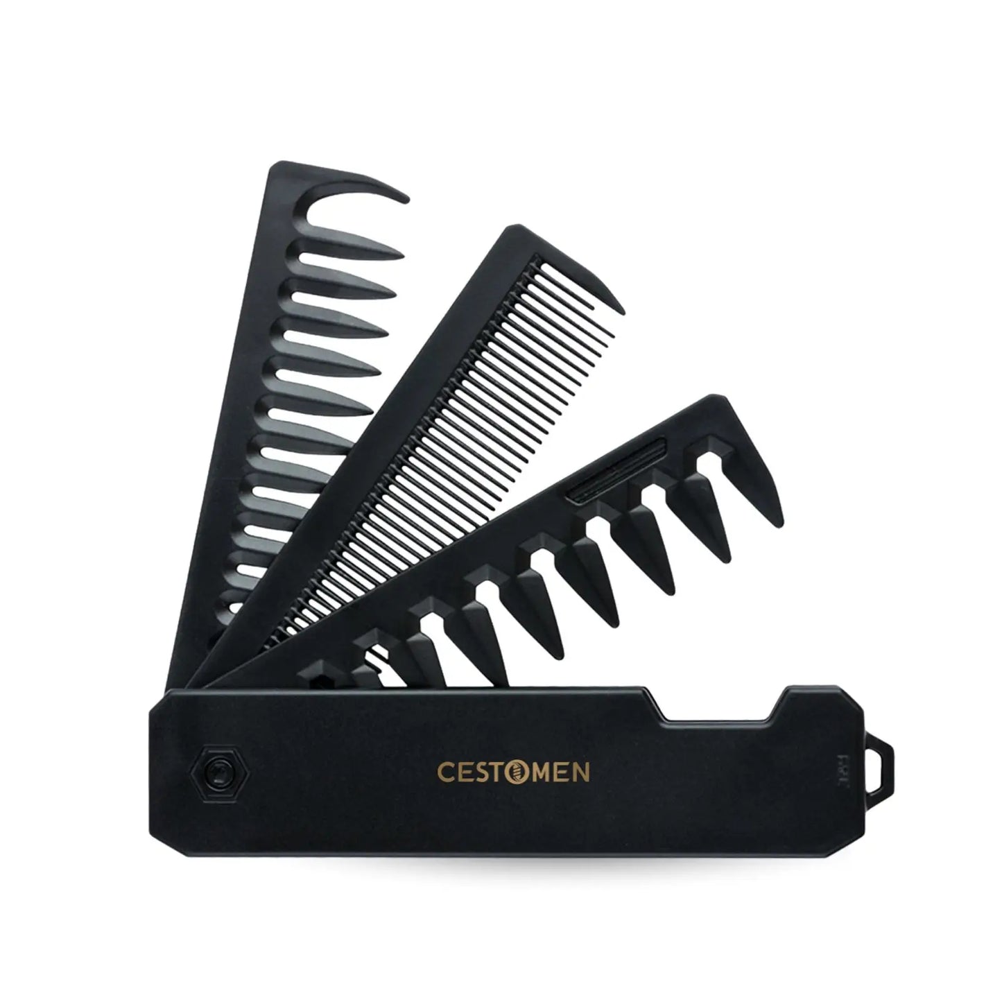 New 2 in 1 Pocket Folding Combs Plastic Wide Tooth Oil Head Comb Beard Combing Barber Hair Clipper Comb Salon Hair Styling Tools