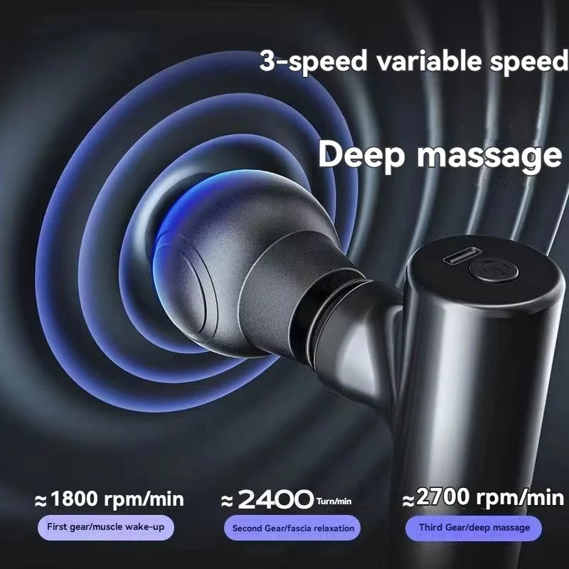 New Mini Massage Gun USB Portable Muscle Relaxation Vibrating Fitness Equipment for Neck Back Shoulder Pain Relief