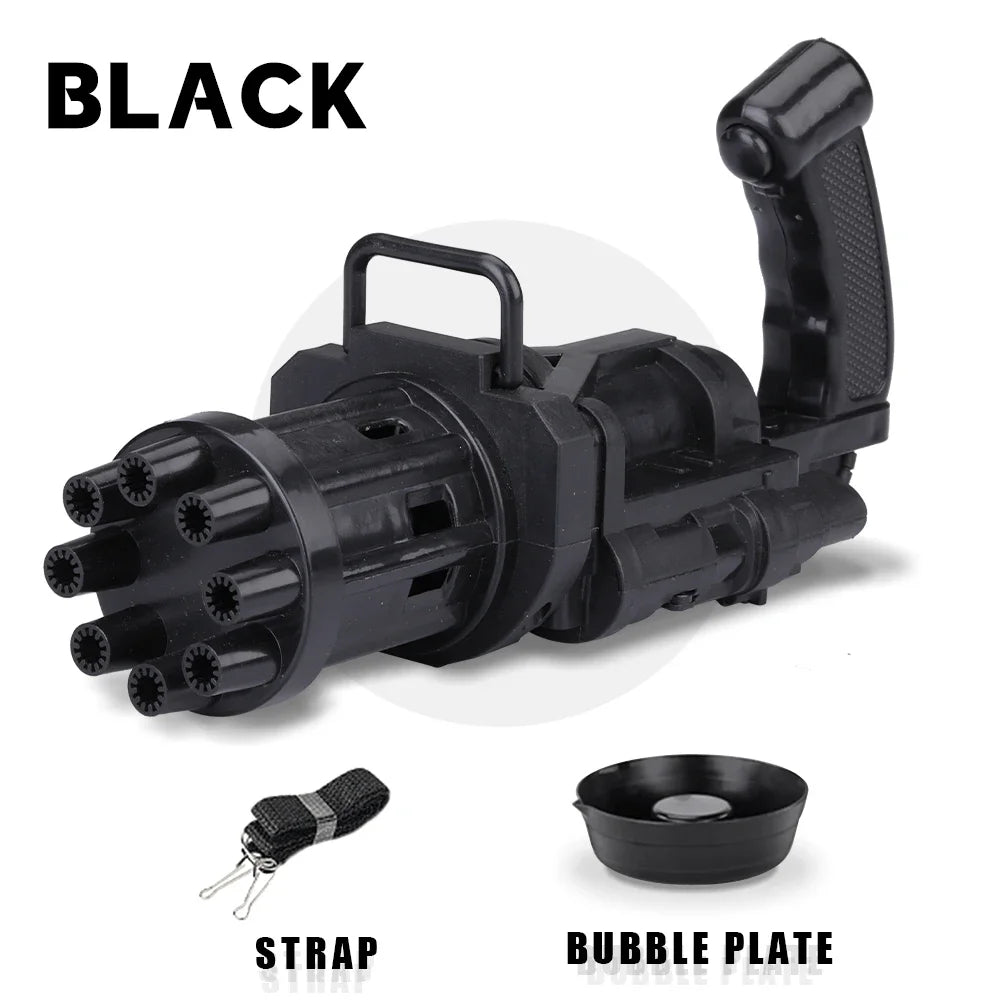 8 Hole Electric Gatling Bubble Machine Automatic Blower Soap Water Maker Gun for Children Summer Beach Outdoor Kids Boy Toys