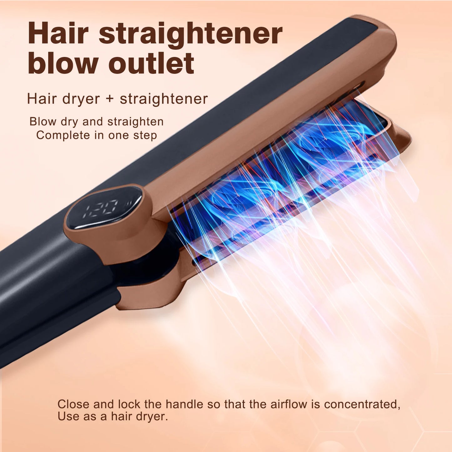 Multi Styler 2in1 LCD Display Hair Dryer Wet and Dry Hair Straightener Ion Portable Air Styling Hair Straighten