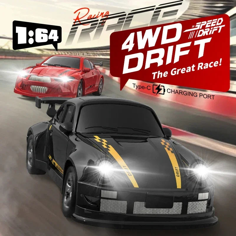 New 4WD 2.4GHZ RC Simulation Mini Drift Car Palm Racing Model Desktop Toys 1/64 Scale Remote Control Car Gift For Children Boys