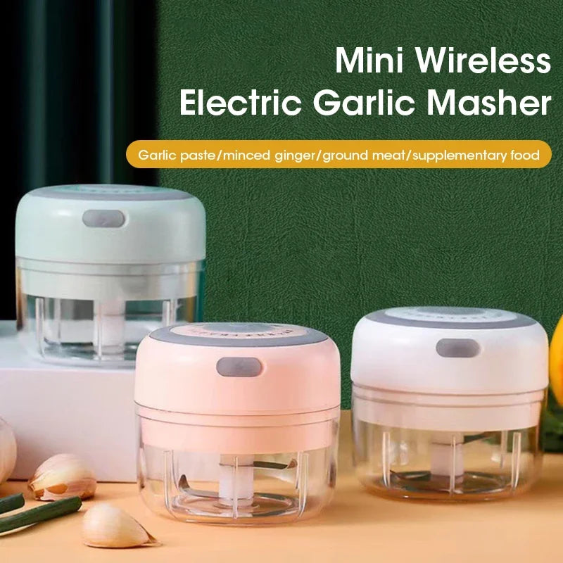 250ML USB Electric Mini Garlic Chopper Powerful Meat Grinder And Vegetable Onion Crusher For Cutter Kitchen Cooking Accessories