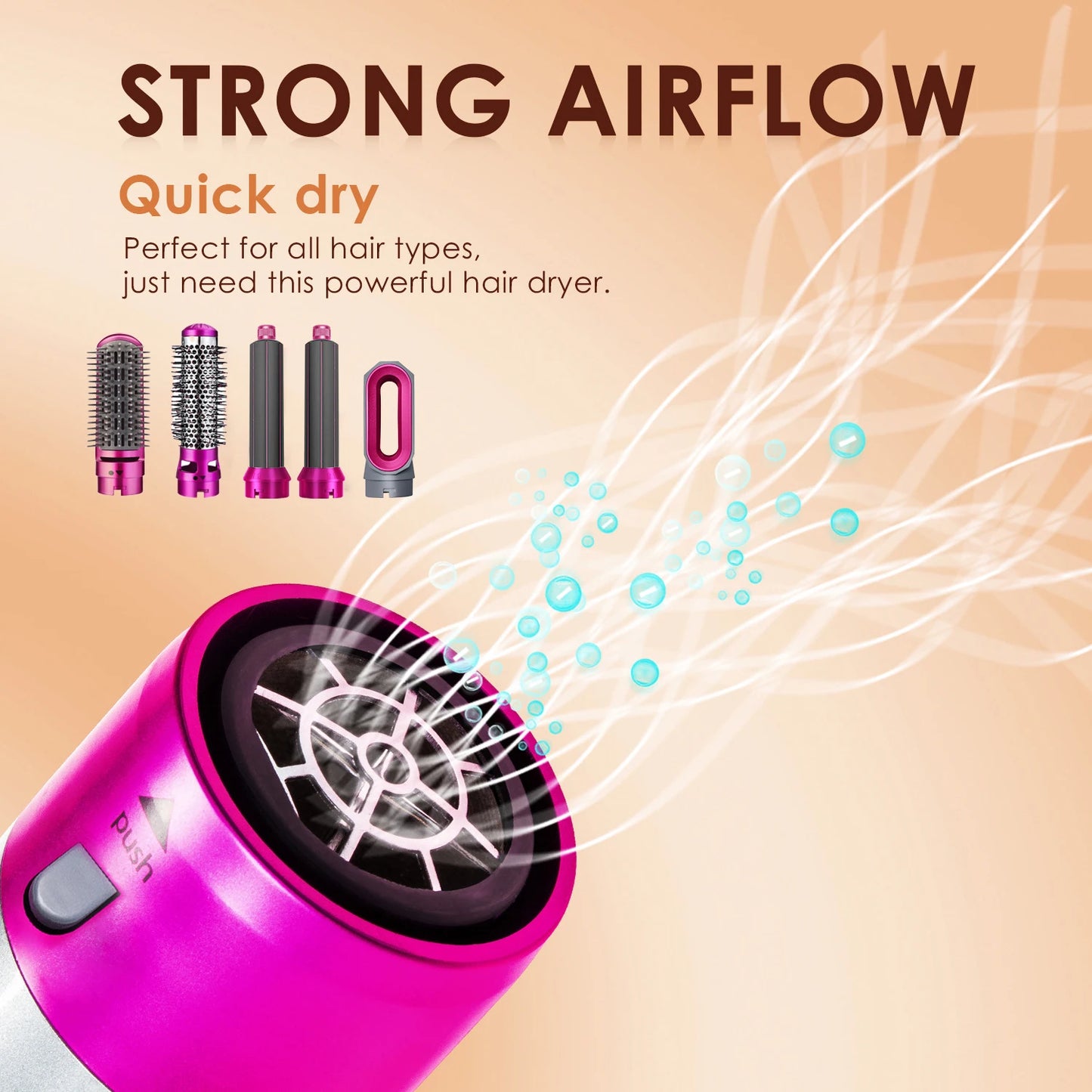 Multifunctional 5 In 1 Hair Straightener Curler Styling Set For Dyson Airwrap Hair Dryer Hair Plate Hot Comb Styling Appliance