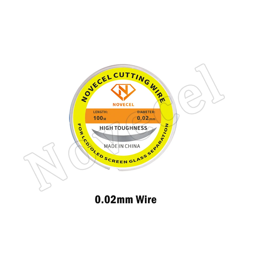 Novecel 0.028mm 0.02mm 0.03mm High Hardness Alloy Steel Cutting Wire For Mobile Phone LCD Glass Screen Separation Repair Tools