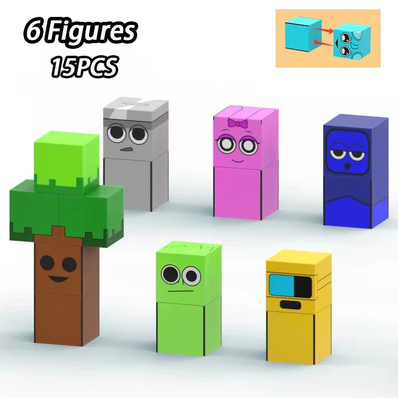 Magnetic Building Block Sprunki Magnet Cube Mine World Set for Boy Girl Kid Age 3+ DIY Model Children STEM Sensory MusicToy Gift