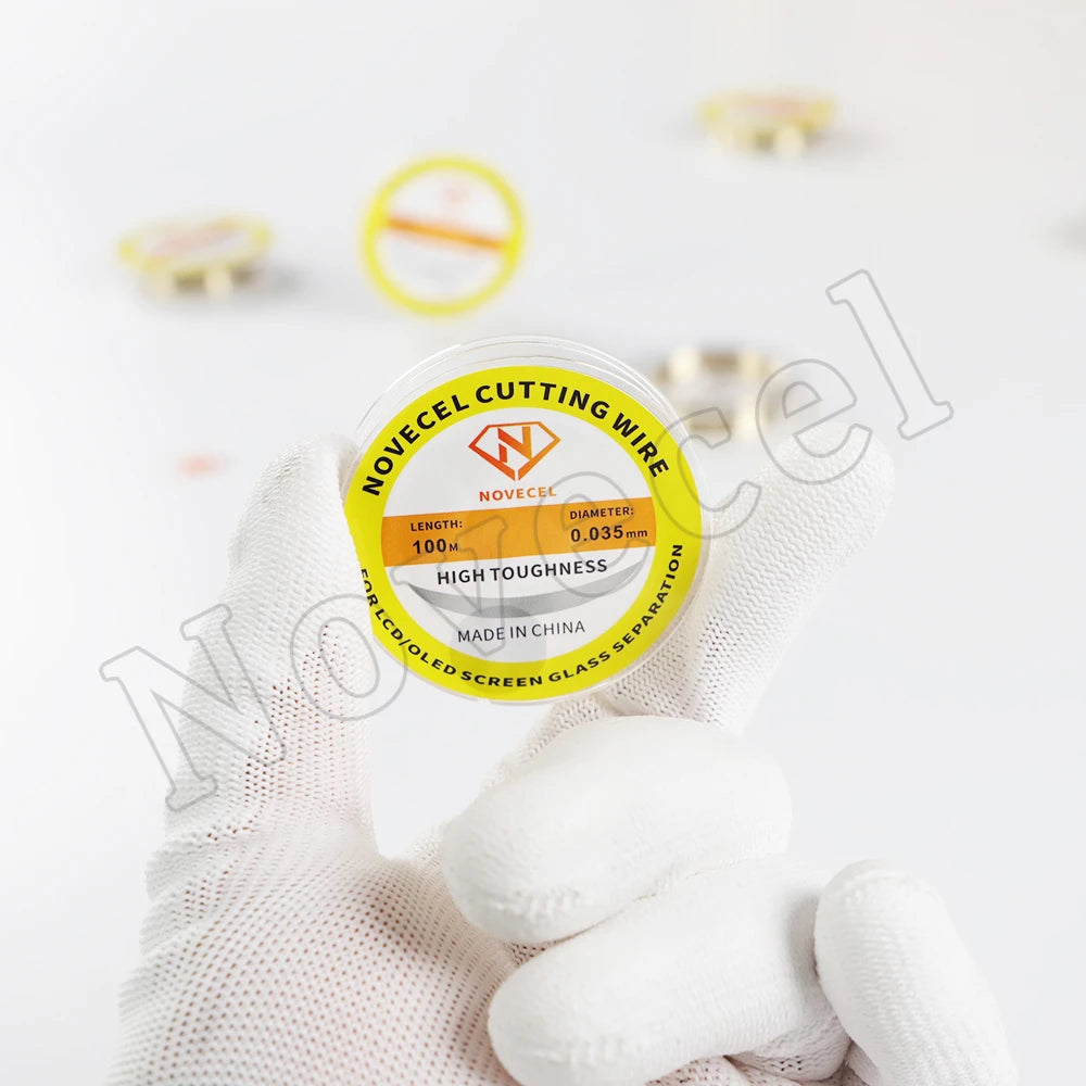 Novecel 0.028mm 0.02mm 0.03mm High Hardness Alloy Steel Cutting Wire For Mobile Phone LCD Glass Screen Separation Repair Tools