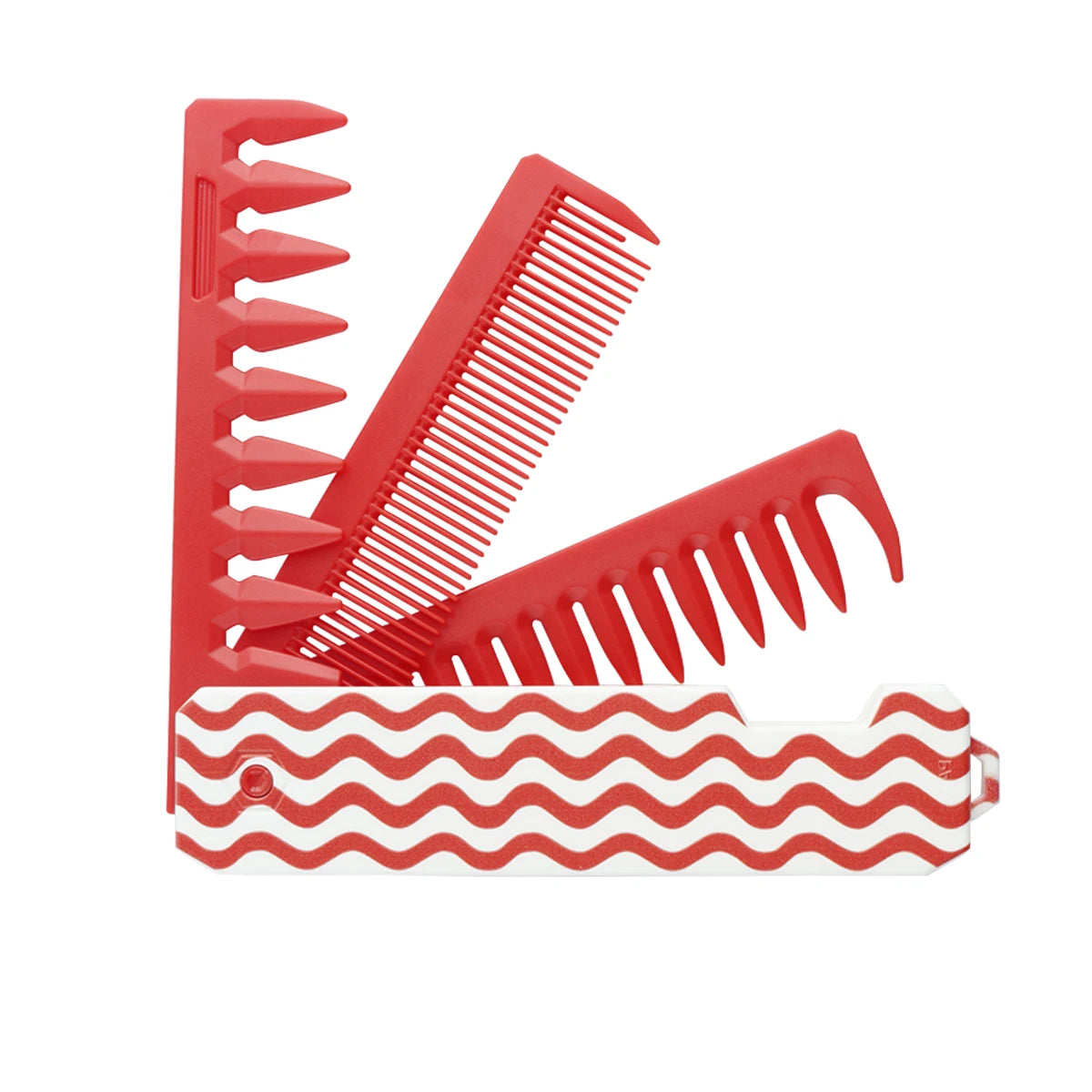 New 2 in 1 Pocket Folding Combs Plastic Wide Tooth Oil Head Comb Beard Combing Barber Hair Clipper Comb Salon Hair Styling Tools