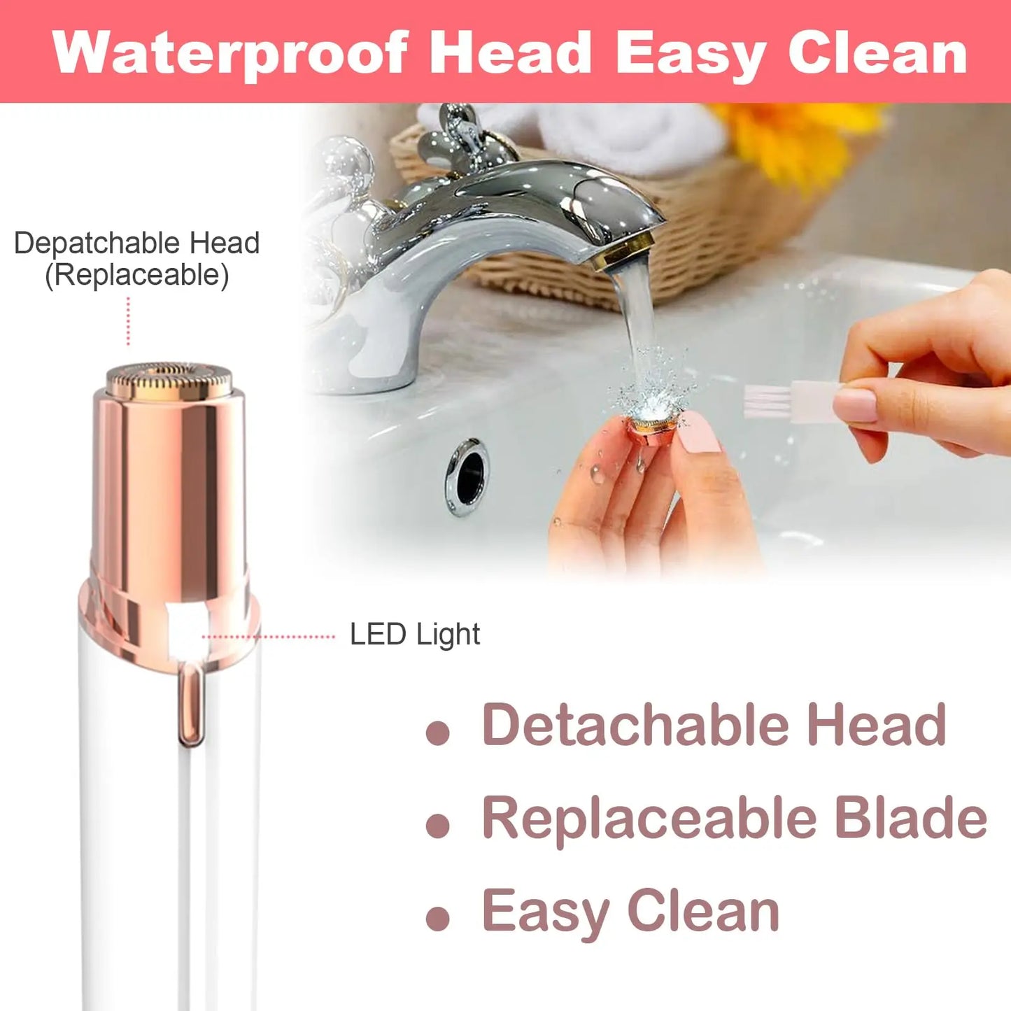 Finishing Touch Hair Remover Electric Razor for Women with LED Light Instant and Painless Portable Lipstick Hair Removal Tools