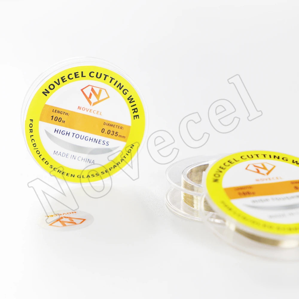 Novecel 0.028mm 0.02mm 0.03mm High Hardness Alloy Steel Cutting Wire For Mobile Phone LCD Glass Screen Separation Repair Tools