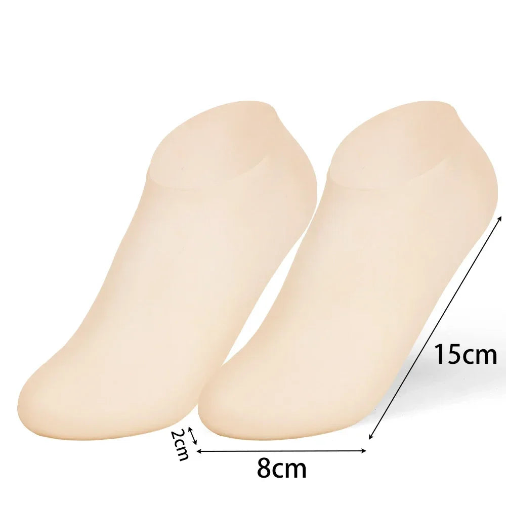 1Pair Silicone Foot Care Socks Anti Cracking Moisturizing Gel Elastic Socks DIY Foot Mask Cracked Dead Skin Remove Pedicure Tool
