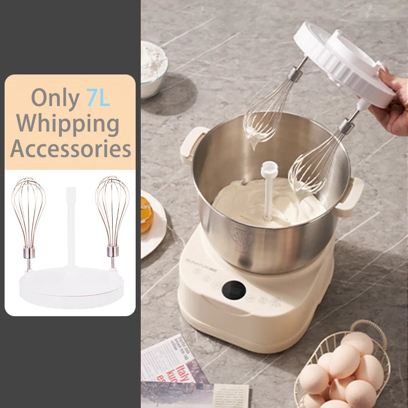 SUNATUR 5L/7 DC dough mixer 250W auto electric Household stand mixer Egg White Whipper with Fermenter and timed kitchen blender