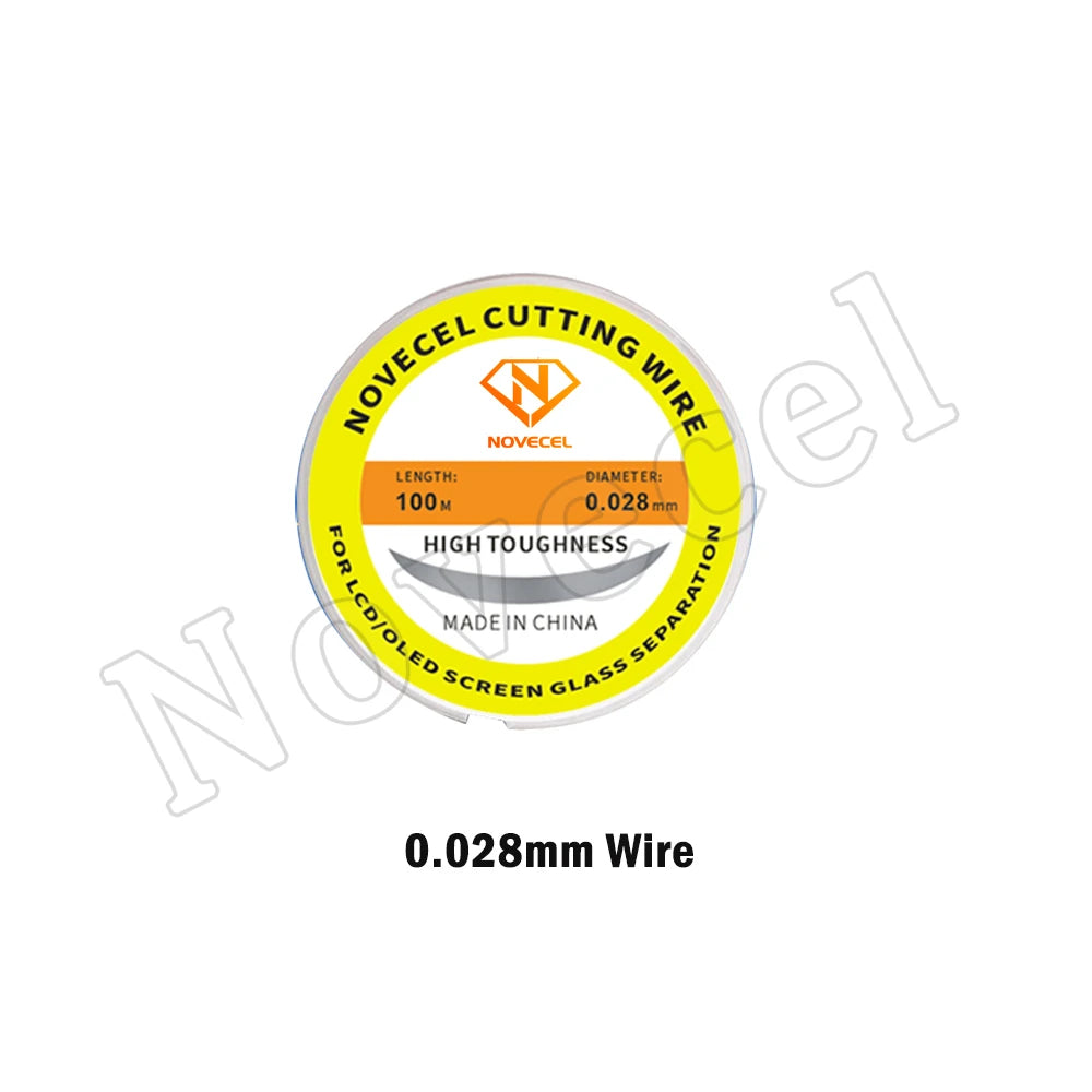 Novecel 0.028mm 0.02mm 0.03mm High Hardness Alloy Steel Cutting Wire For Mobile Phone LCD Glass Screen Separation Repair Tools