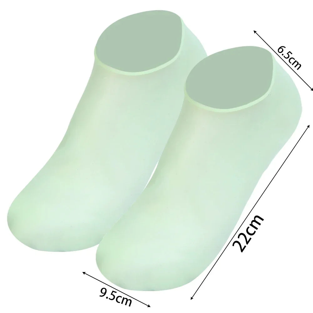 1Pair Silicone Foot Care Socks Anti Cracking Moisturizing Gel Elastic Socks DIY Foot Mask Cracked Dead Skin Remove Pedicure Tool