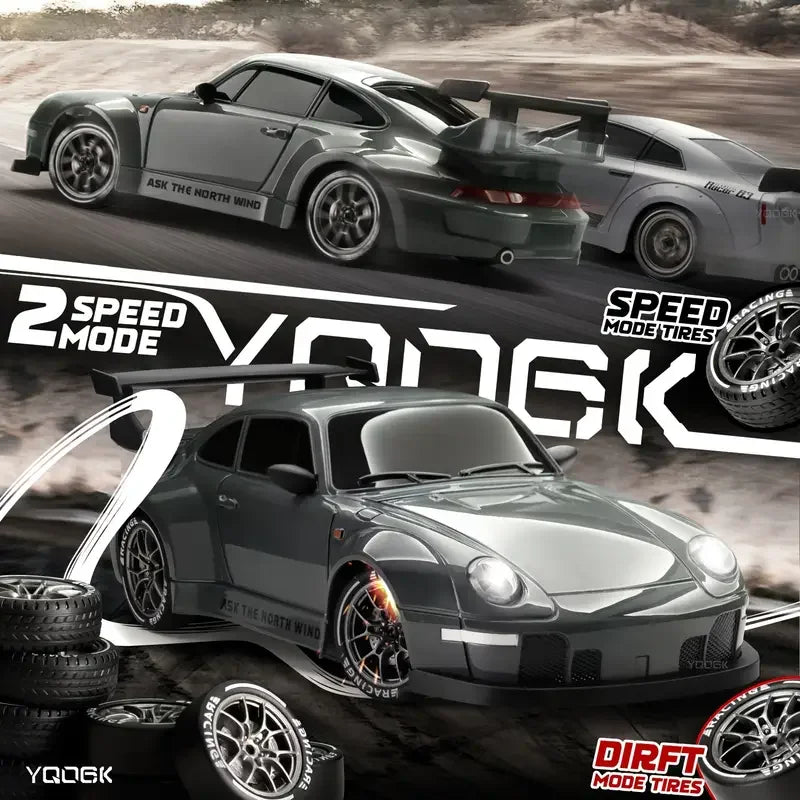 RC Drift Car 1:24 Remote Control Car 20KM/H 4WD High Speed RC Cars 2.4GHz with LED Lights Extra Drifting Tires Vehicle for Adult