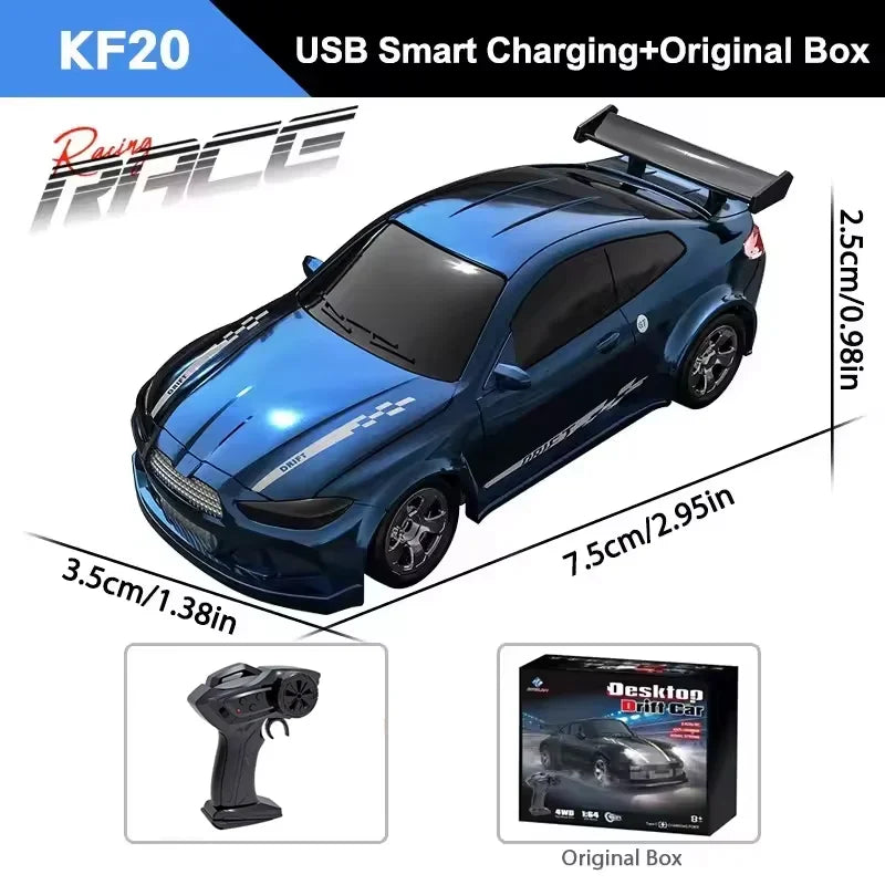 New 4WD 2.4GHZ RC Simulation Mini Drift Car Palm Racing Model Desktop Toys 1/64 Scale Remote Control Car Gift For Children Boys