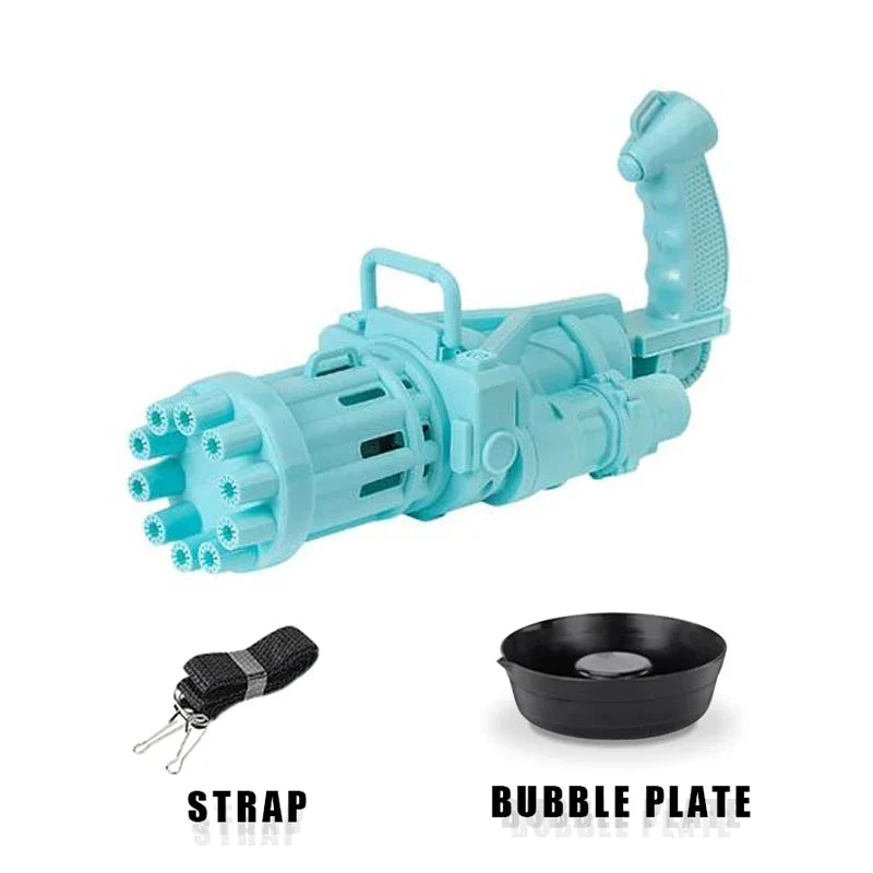 8 Hole Electric Gatling Bubble Machine Automatic Blower Soap Water Maker Gun for Children Summer Beach Outdoor Kids Boy Toys
