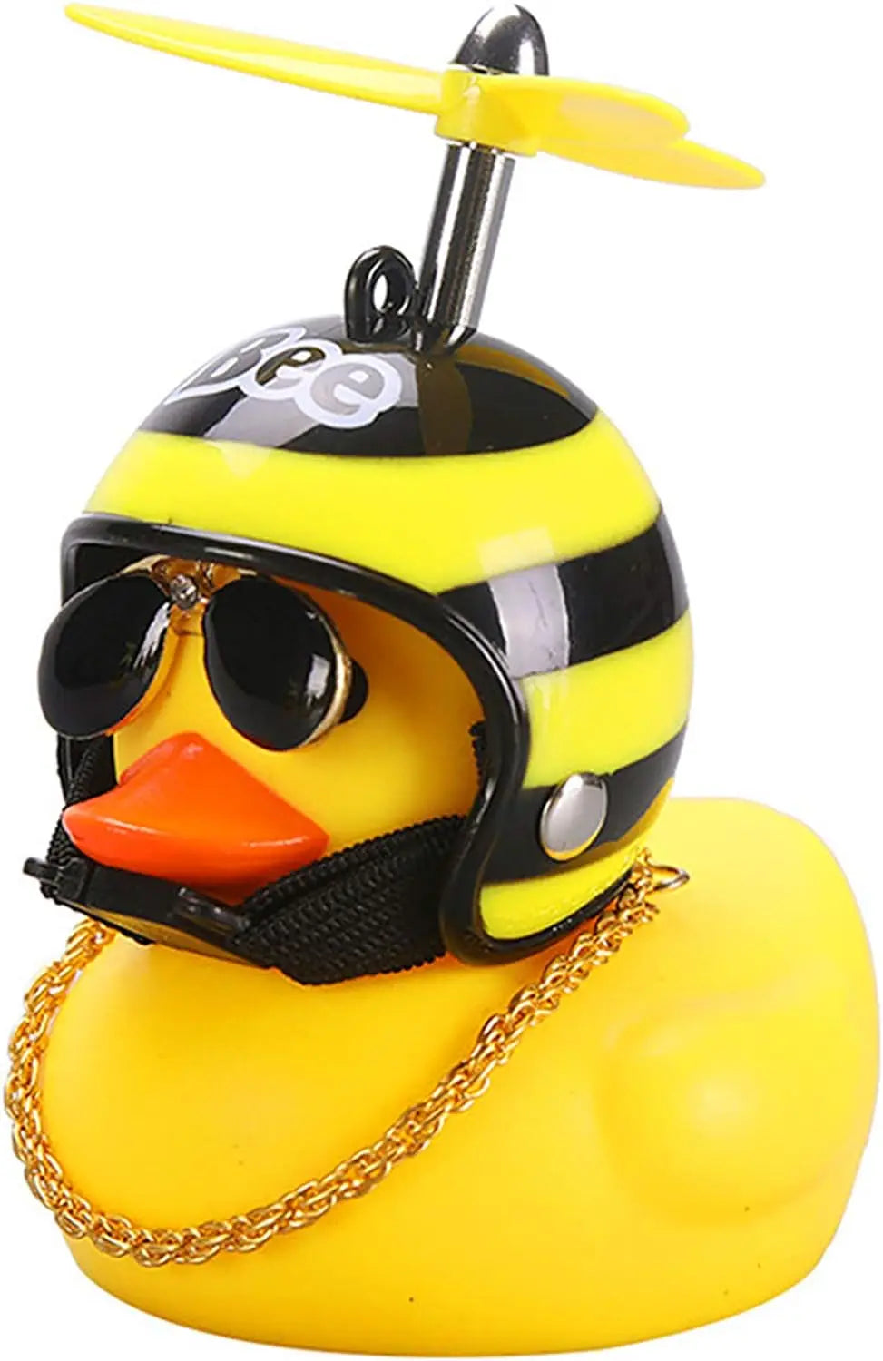 Car Duck Ornaments Yellow Rubber Duck Car Dashboard Decorations with Propeller Helmet