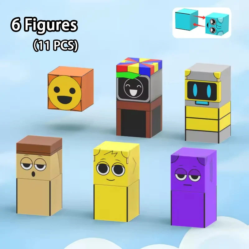 Magnetic Building Block Sprunki Magnet Cube Mine World Set for Boy Girl Kid Age 3+ DIY Model Children STEM Sensory MusicToy Gift