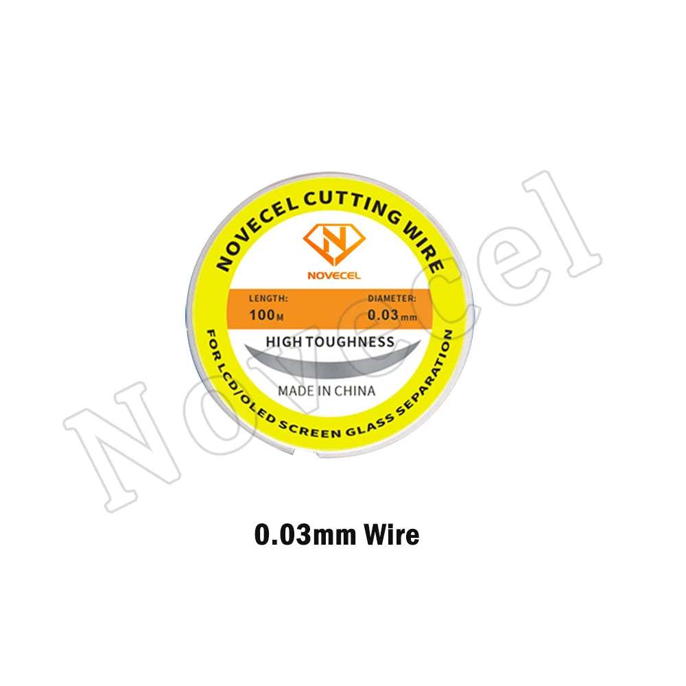 Novecel 0.028mm 0.02mm 0.03mm High Hardness Alloy Steel Cutting Wire For Mobile Phone LCD Glass Screen Separation Repair Tools