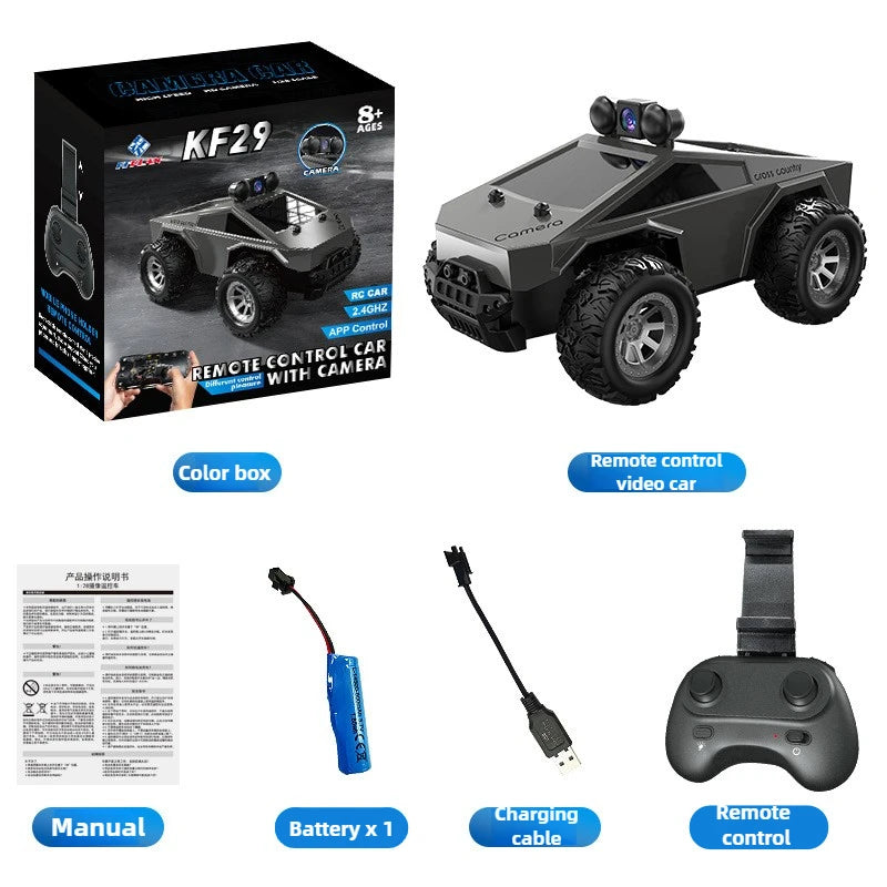 KF29 with Camera WIFI Image Transmission High-speed Car 1:28 Off-road Big Foot Car Remote Control Model Toy Birthday Gift
