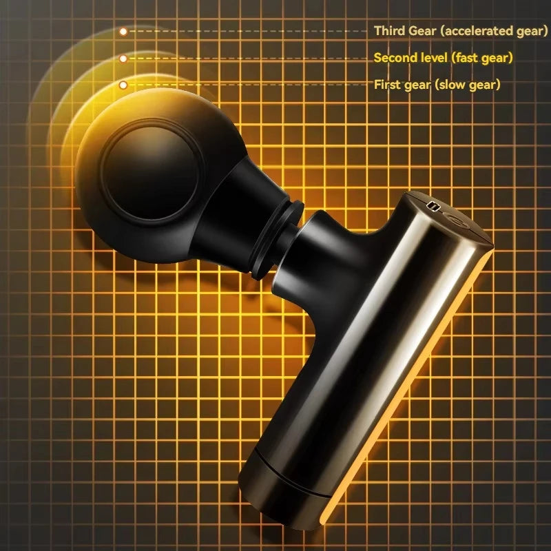 New Mini Massage Gun USB Portable Muscle Relaxation Vibrating Fitness Equipment for Neck Back Shoulder Pain Relief