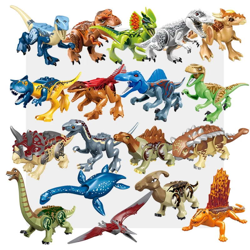 Jurassic World Dinosaurs Velociraptor Triceratops Indominus T-Rex Model Assemble Educational Building Blocks Toys For Kids Gifts