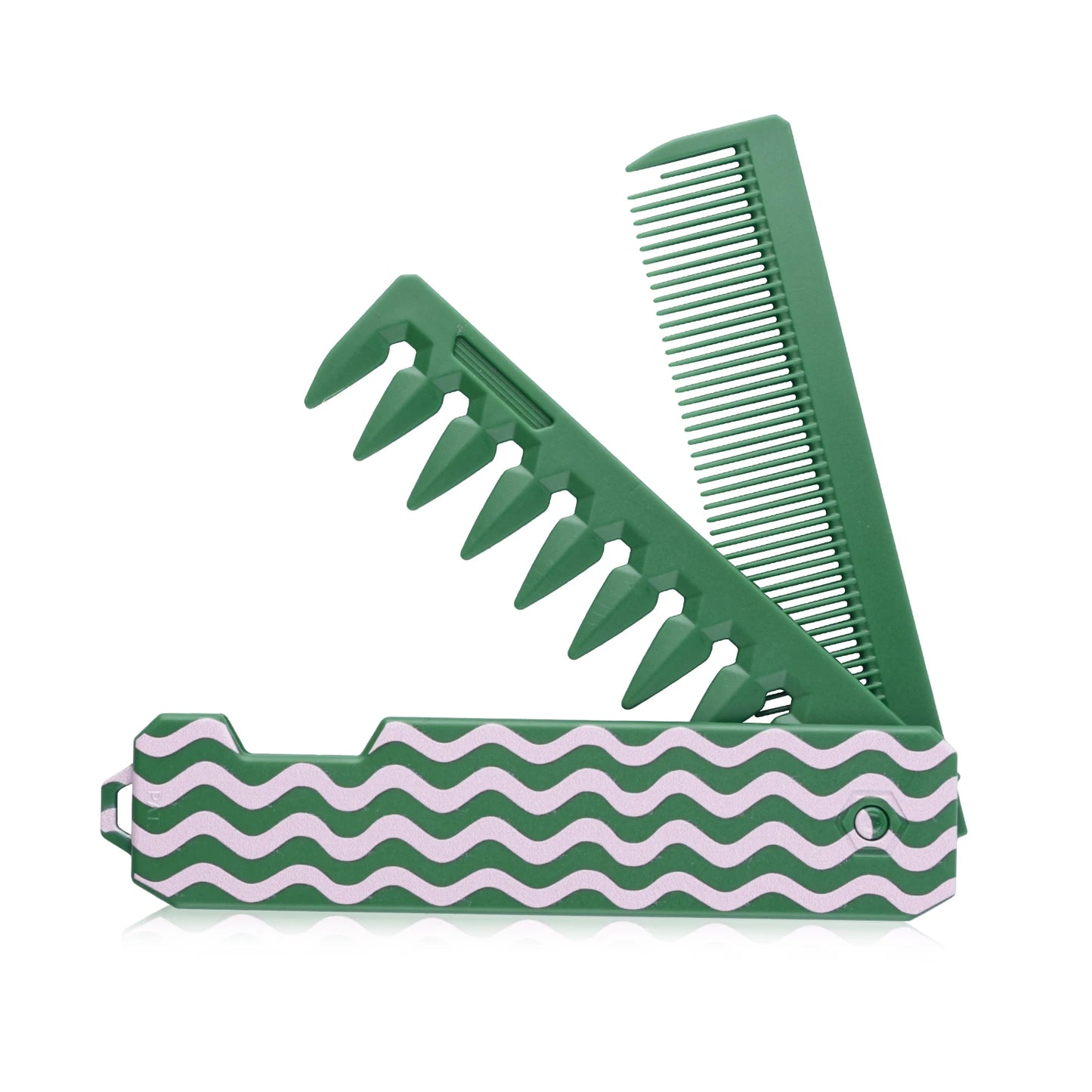 New 2 in 1 Pocket Folding Combs Plastic Wide Tooth Oil Head Comb Beard Combing Barber Hair Clipper Comb Salon Hair Styling Tools
