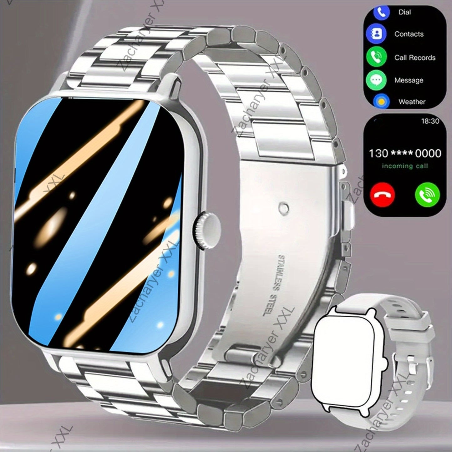 2025 Latest Smart Watch, Unisex Wireless Calling/Receiving, Multiple Sports Modes, Fitness Tracking, Camera Control, Message Notifications, Suitable for iPhone and Android, Great Gift for Family and Friends, Birthday Holiday