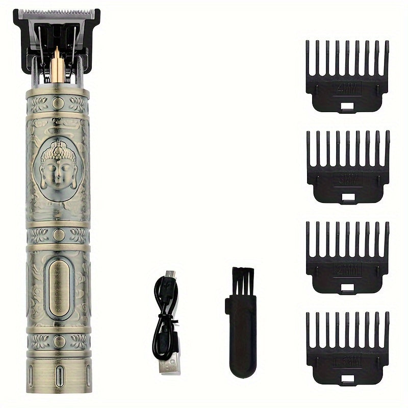 USB Rechargeable Hair Clipper, Professional Barber Electric Razor, T-Style Trimmer, Gapless Trimmer, Beard Shaver, Men's Hair Clipper. Valentine's Day, Spring Festival, Lunar New Year
