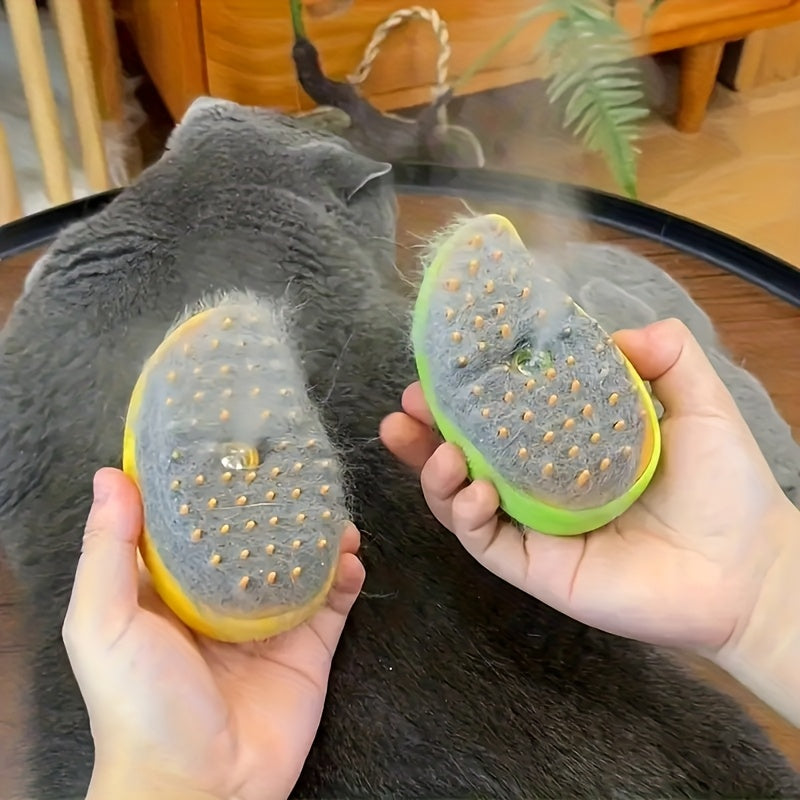 3-in-1 Rechargeable Cat Grooming Brush with Static Protection Technology - USB-Powered Pet Hair Remover, Massager & Cleaner, Ergonomic Design for Effective Fur Removal & Cat Care, Cat Brush for Shedding And Grooming, Handheld