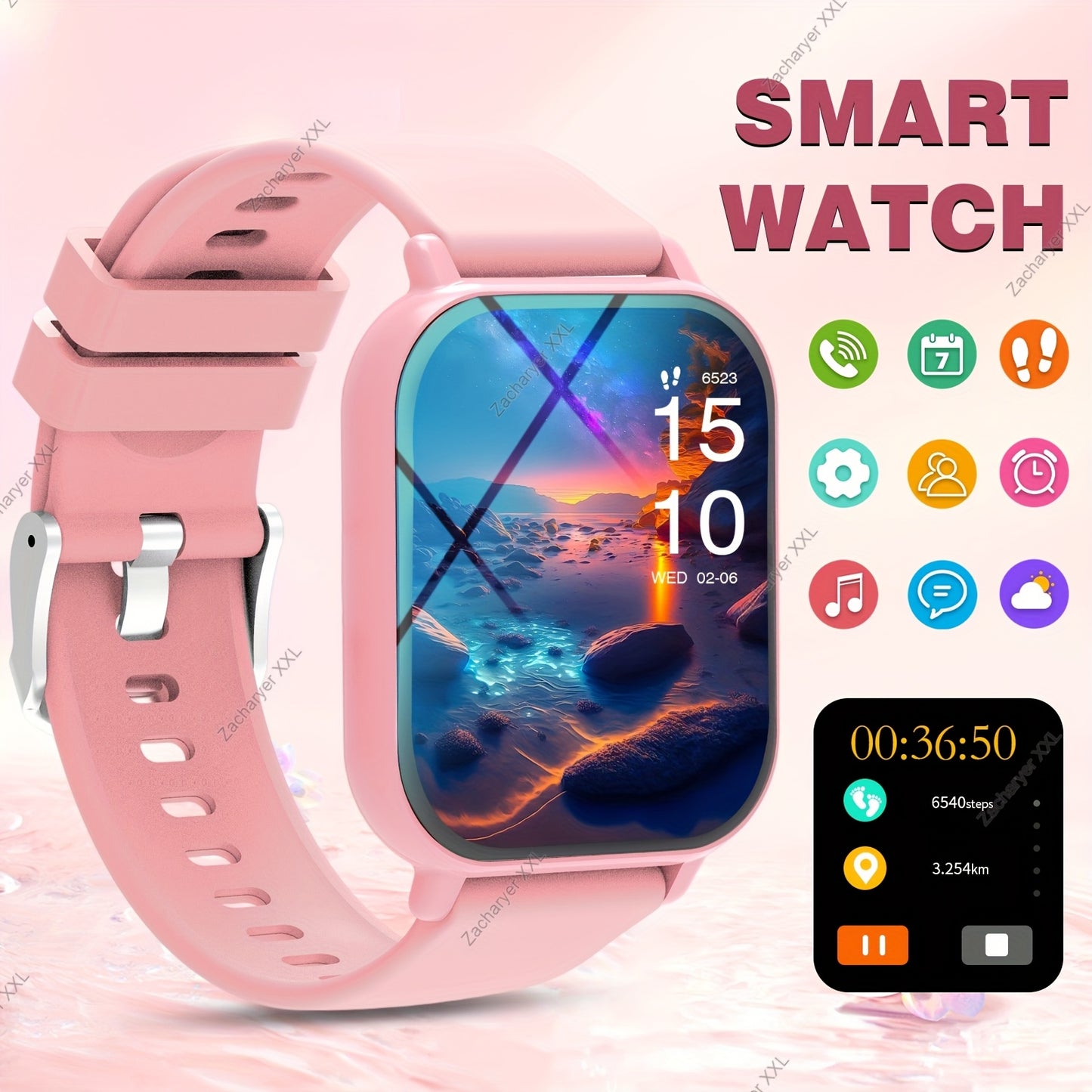2025 Latest Smart Watch, Unisex Wireless Calling/Receiving, Multiple Sports Modes, Fitness Tracking, Camera Control, Message Notifications, Suitable for iPhone and Android, Great Gift for Family and Friends, Birthday Holiday
