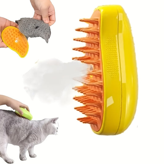 3-in-1 Rechargeable Cat Grooming Brush with Static Protection Technology - USB-Powered Pet Hair Remover, Massager & Cleaner, Ergonomic Design for Effective Fur Removal & Cat Care, Cat Brush for Shedding And Grooming, Handheld