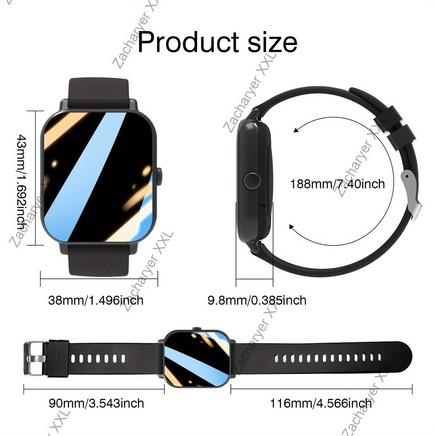 2025 Latest Smart Watch, Unisex Wireless Calling/Receiving, Multiple Sports Modes, Fitness Tracking, Camera Control, Message Notifications, Suitable for iPhone and Android, Great Gift for Family and Friends, Birthday Holiday