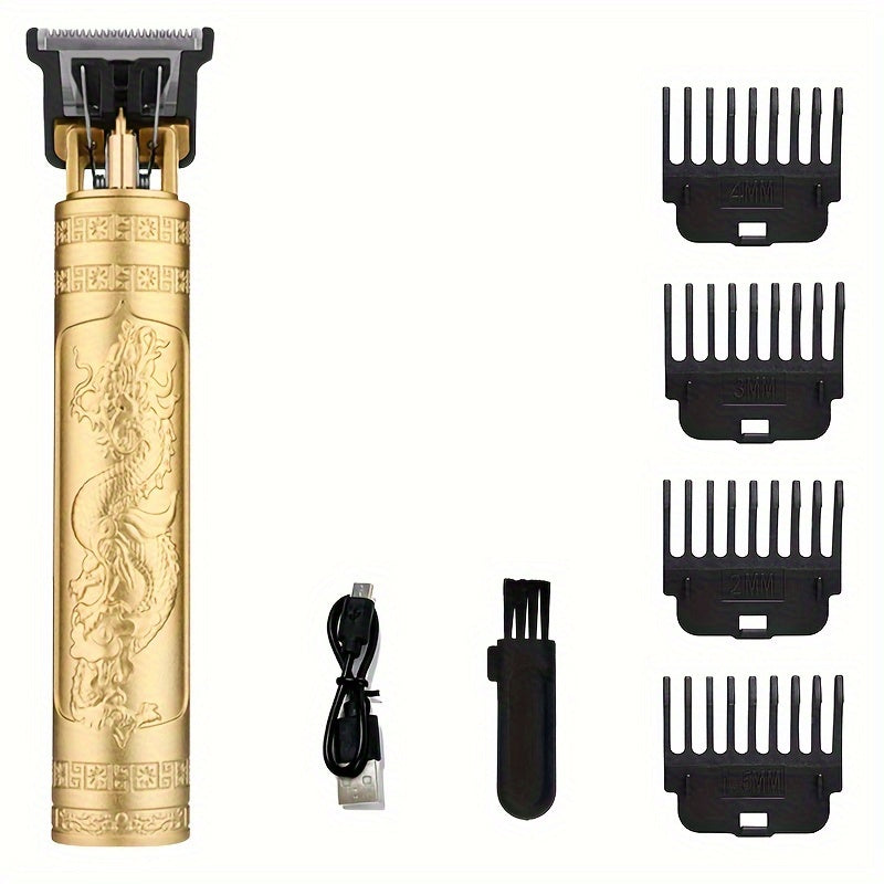 USB Rechargeable Hair Clipper, Professional Barber Electric Razor, T-Style Trimmer, Gapless Trimmer, Beard Shaver, Men's Hair Clipper. Valentine's Day, Spring Festival, Lunar New Year