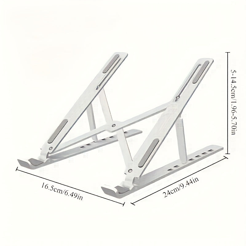 Adjustable Height & Angle Laptop Stand with 10-Level Positioning, Ergonomic Portable Foldable Desktop Stand for Improved Posture & Airflow, Compatible with Most Laptops, Vertical Laptop Stand, Sturdy Construction
