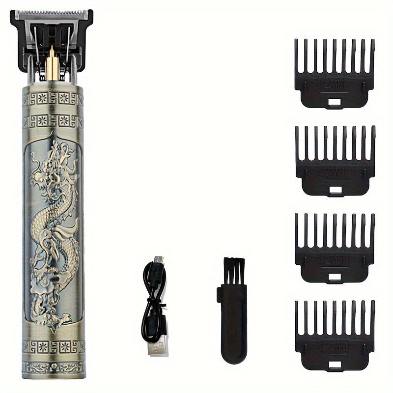 USB Rechargeable Hair Clipper, Professional Barber Electric Razor, T-Style Trimmer, Gapless Trimmer, Beard Shaver, Men's Hair Clipper. Valentine's Day, Spring Festival, Lunar New Year