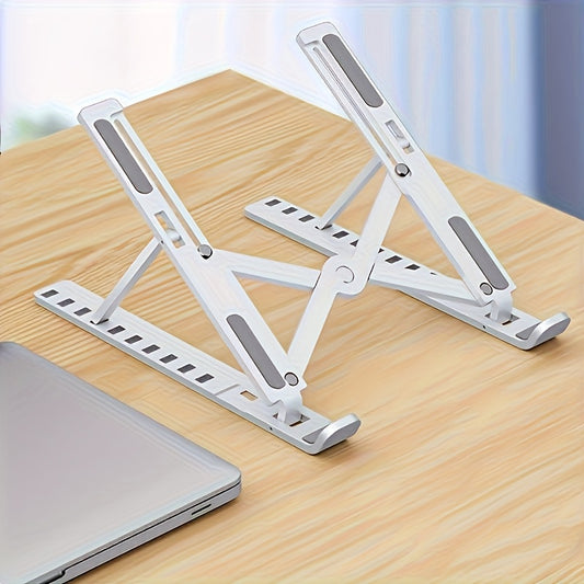 Adjustable Height & Angle Laptop Stand with 10-Level Positioning, Ergonomic Portable Foldable Desktop Stand for Improved Posture & Airflow, Compatible with Most Laptops, Vertical Laptop Stand, Sturdy Construction