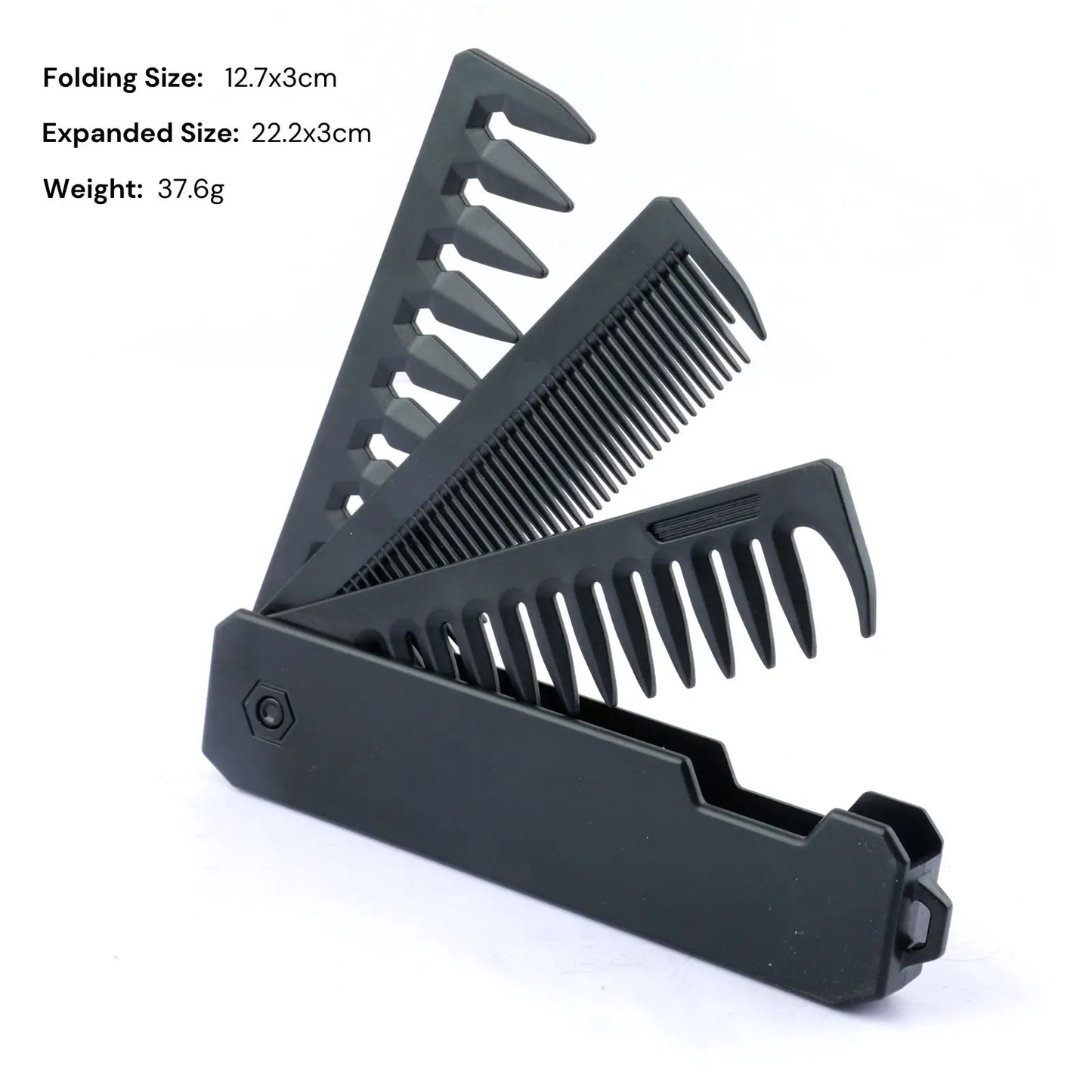 New 2 in 1 Pocket Folding Combs Plastic Wide Tooth Oil Head Comb Beard Combing Barber Hair Clipper Comb Salon Hair Styling Tools