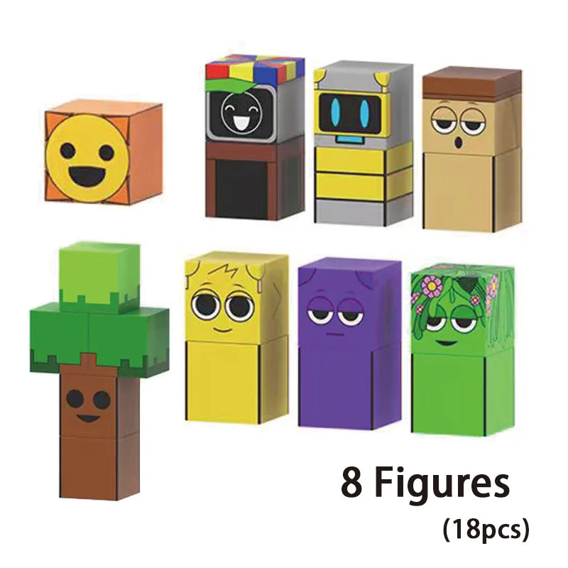 Magnetic Building Block Sprunki Magnet Cube Mine World Set for Boy Girl Kid Age 3+ DIY Model Children STEM Sensory MusicToy Gift