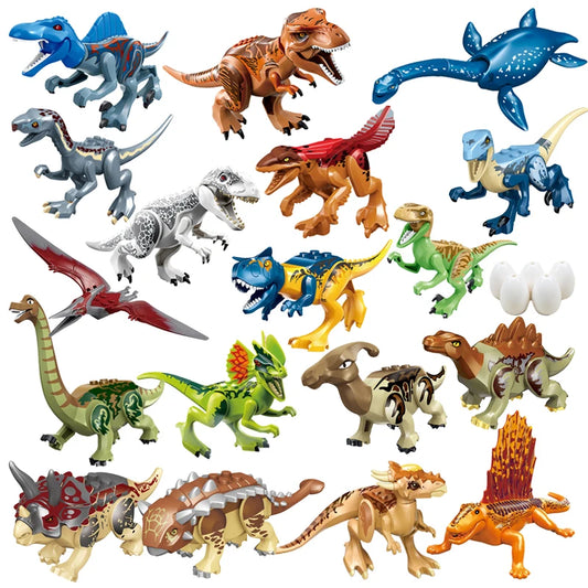 Jurassic World Dinosaurs Velociraptor Triceratops Indominus T-Rex Model Assemble Educational Building Blocks Toys For Kids Gifts