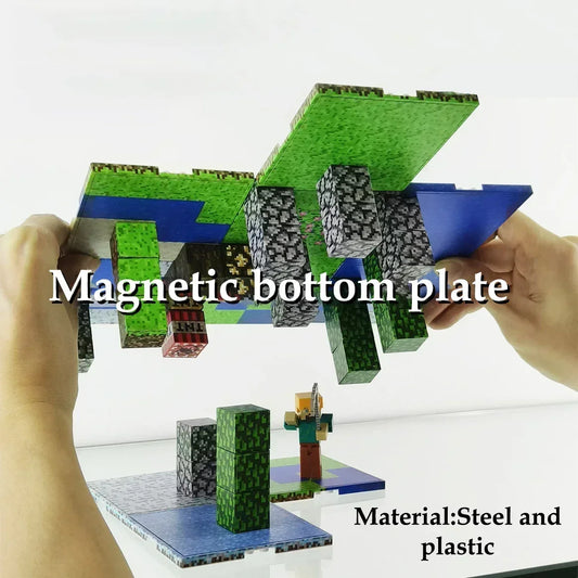Magnetic Base Plate Variety Baseplates Match Mine World Magnetic Building Blocks Toys for Boys and Girls DIY Children Gift Toy